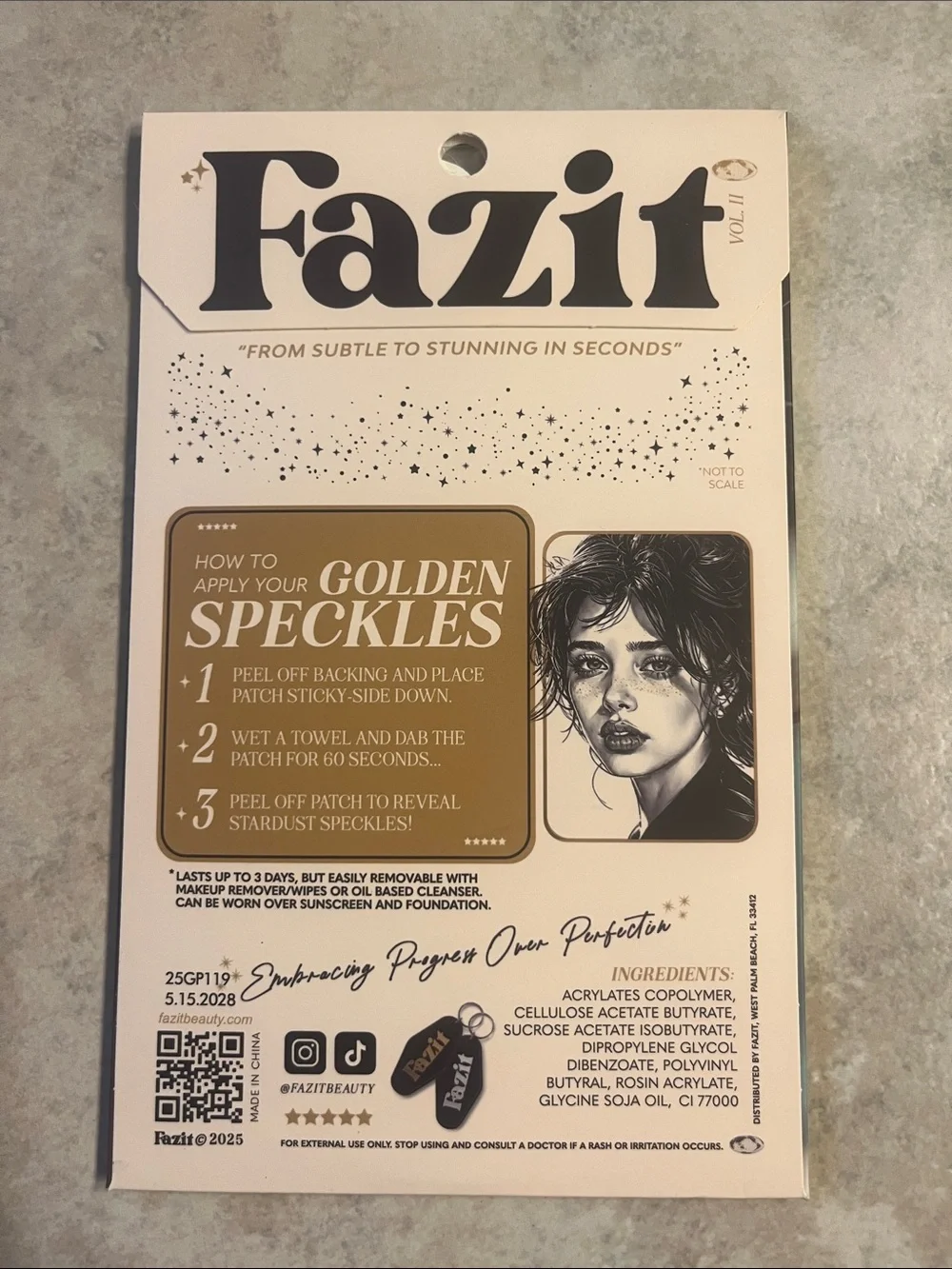 NEW Fazit Glitter Speckle Makeup Patches in Gold xTWO